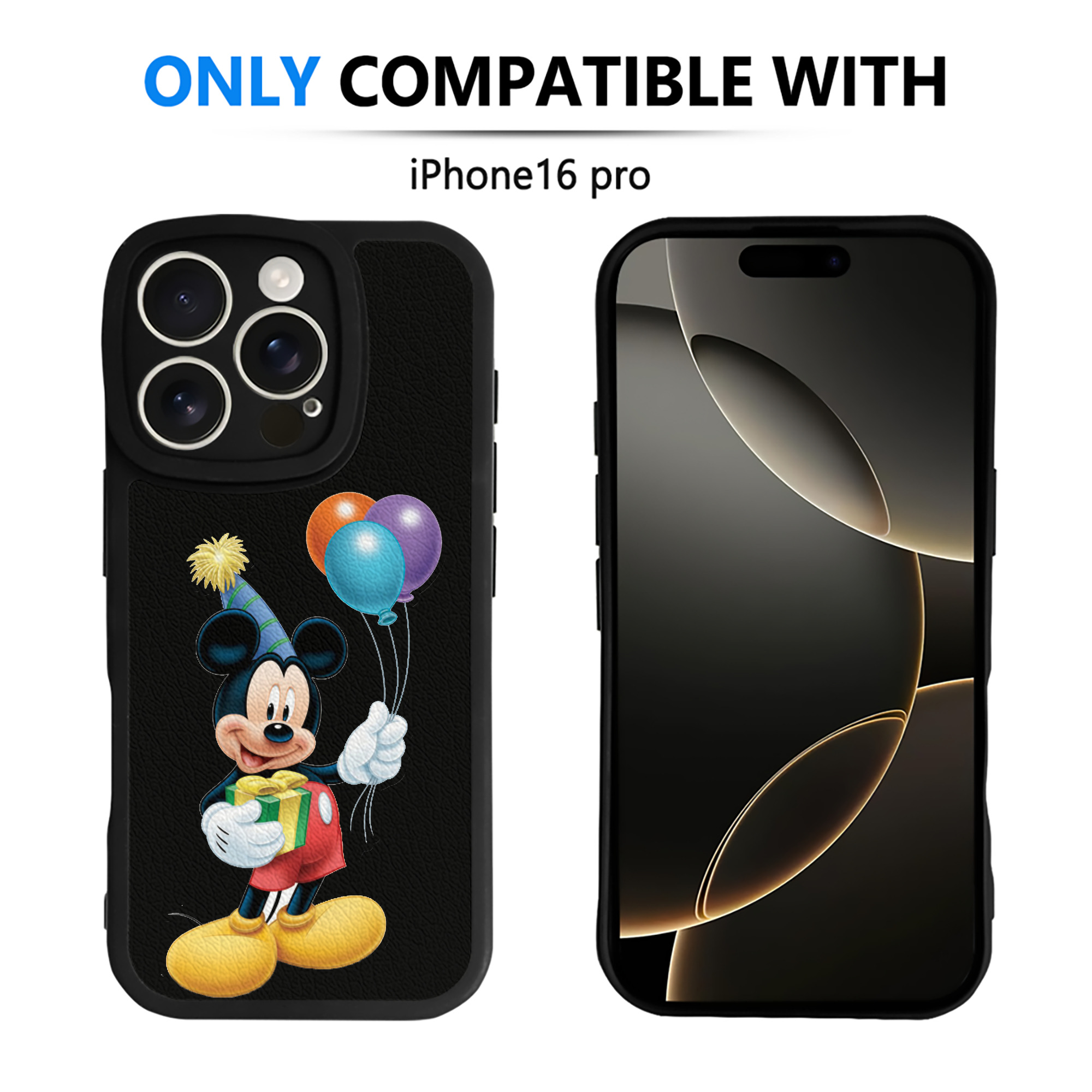 （画像用） ミッキーマウス Mickey Mouse 【iPhone 16シリーズ対応】シリコンスマホケース（レザー調） 材質：シリコン